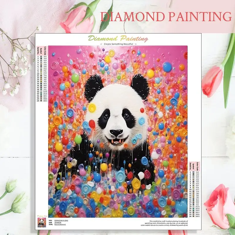 

CHENISTORY Full Diamond Mosaic Panda Animal 5D DIY Diamond Painting Mosaic Picture Of Rhinestones Home Supplies Decor