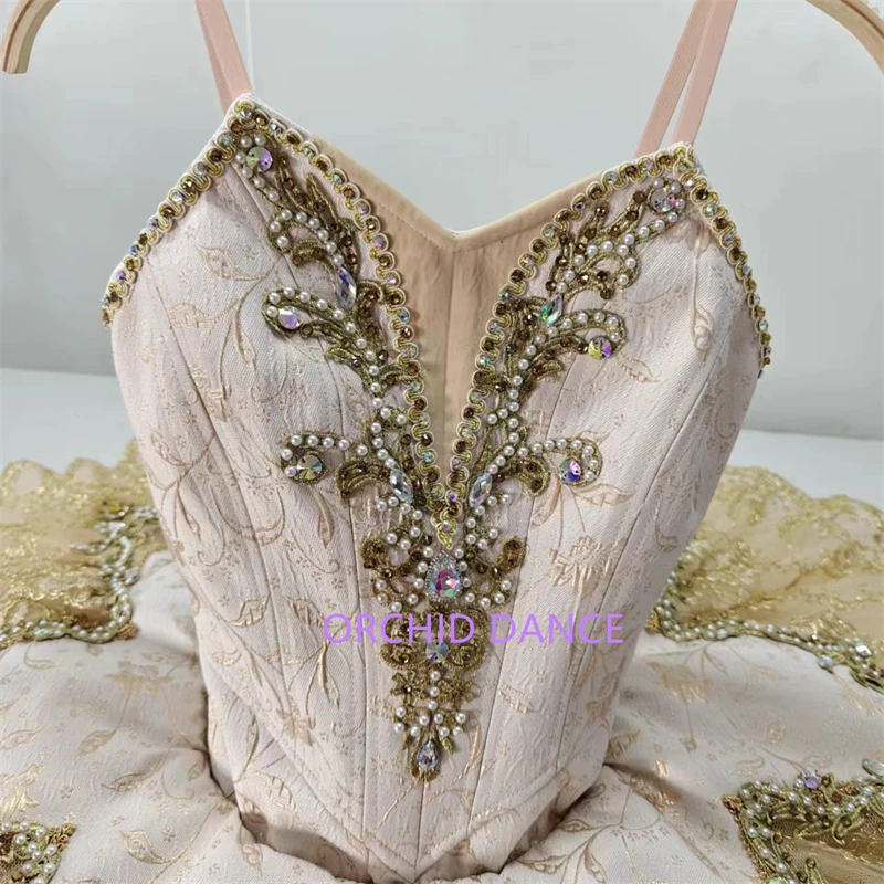 high quality hot selling Unique Design Kids Girls Children Women Adult Performance Wear Gold Pink Ballet Tutu Costumes