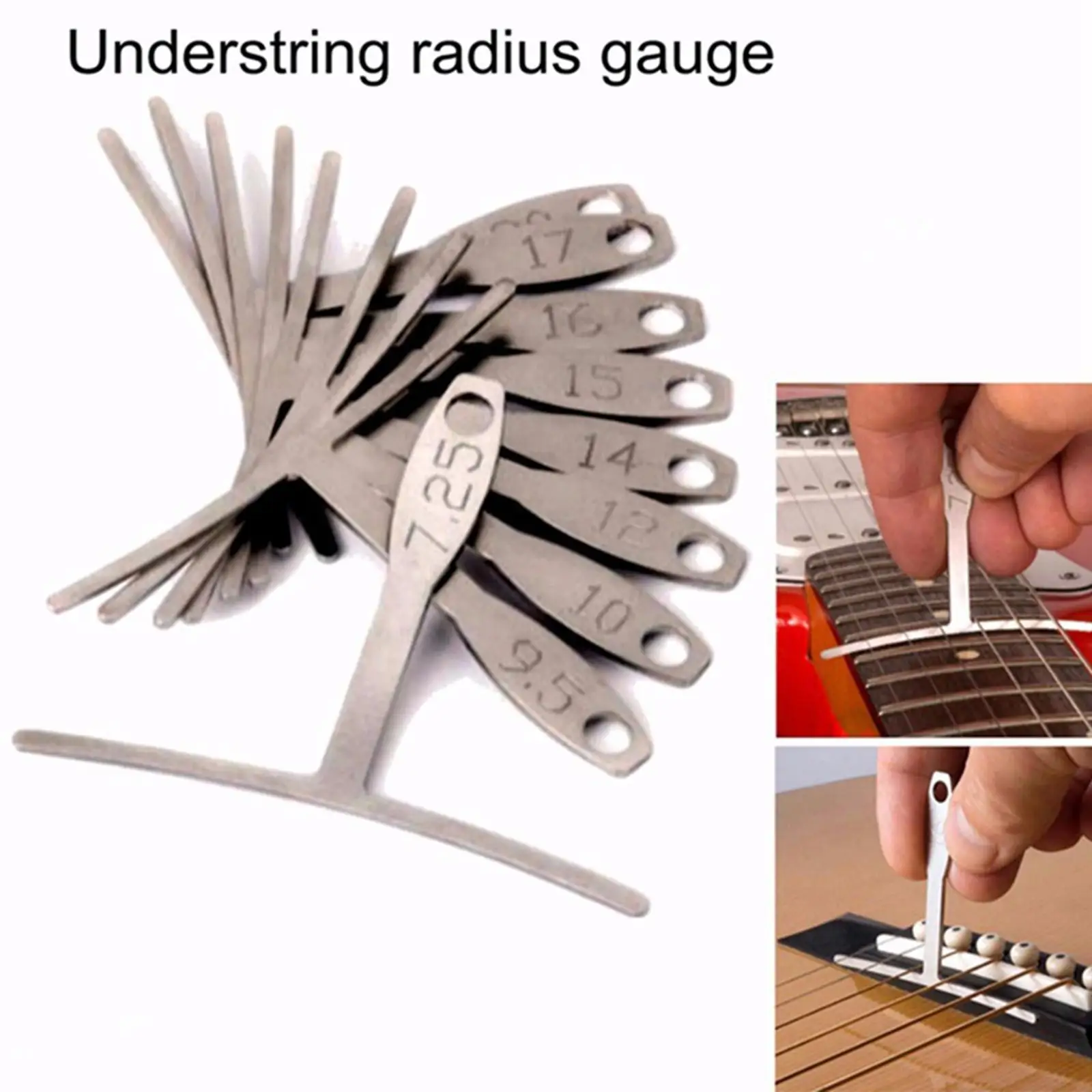 Luthier Guitar Measuring Tools Notched Radius Gauge Ruler Multitool Set Instrument Repair Kit for Acoustic Electric Guitar