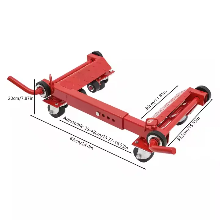 

4-Wheel Steel Car Wheel Moving Dolly Mechanical Vehicle For Auto Repair Car Lever Positioning Wheel Dolly Lifting Jack