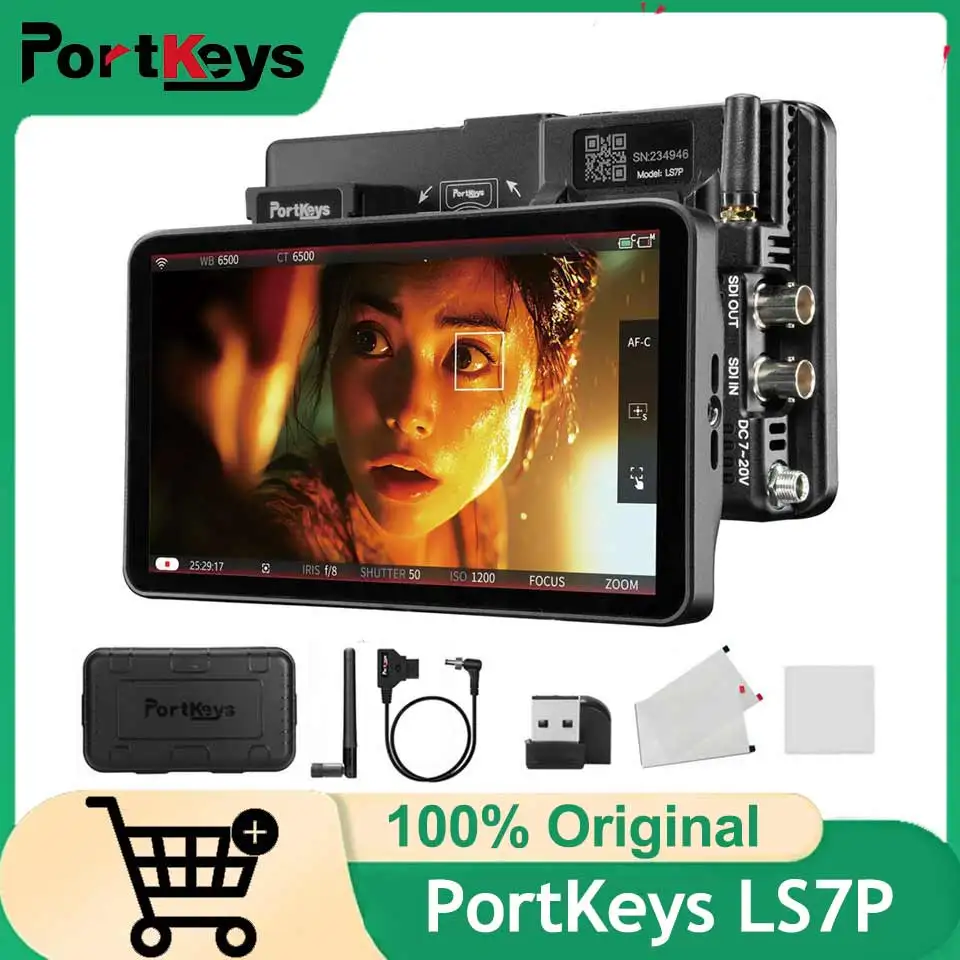 PortKeys LS7P DSLR Camera Field Monitor, 7 Inch Touch Screen, HD 1920x1080 IPS, On-Camera Monitor with Safety Box Screen Protect