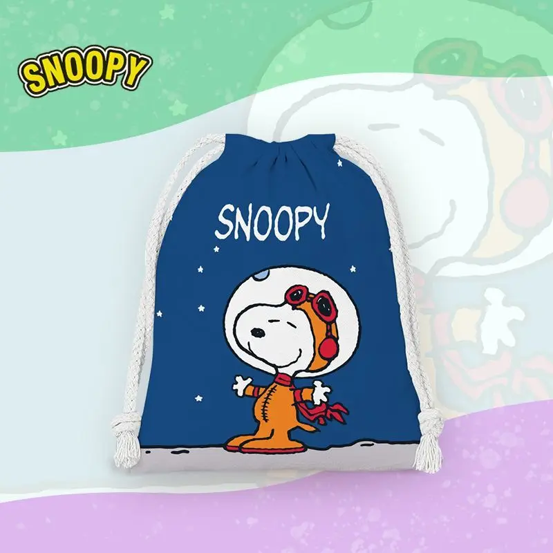 Snoopy Cartoon Drawstring Pocket Cartoon Small Cloth Bag Kawaii Multifunctional Portable Toiletries Storage Bag Gift Wholesale