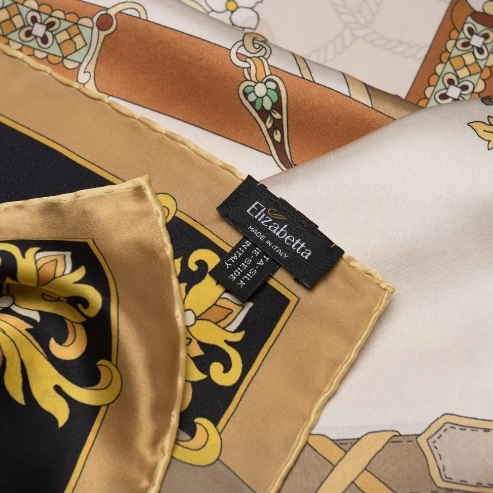 100% Silk Italian Square Scarves - Women's 35cm Handmade in Italy Long Tail Keyword