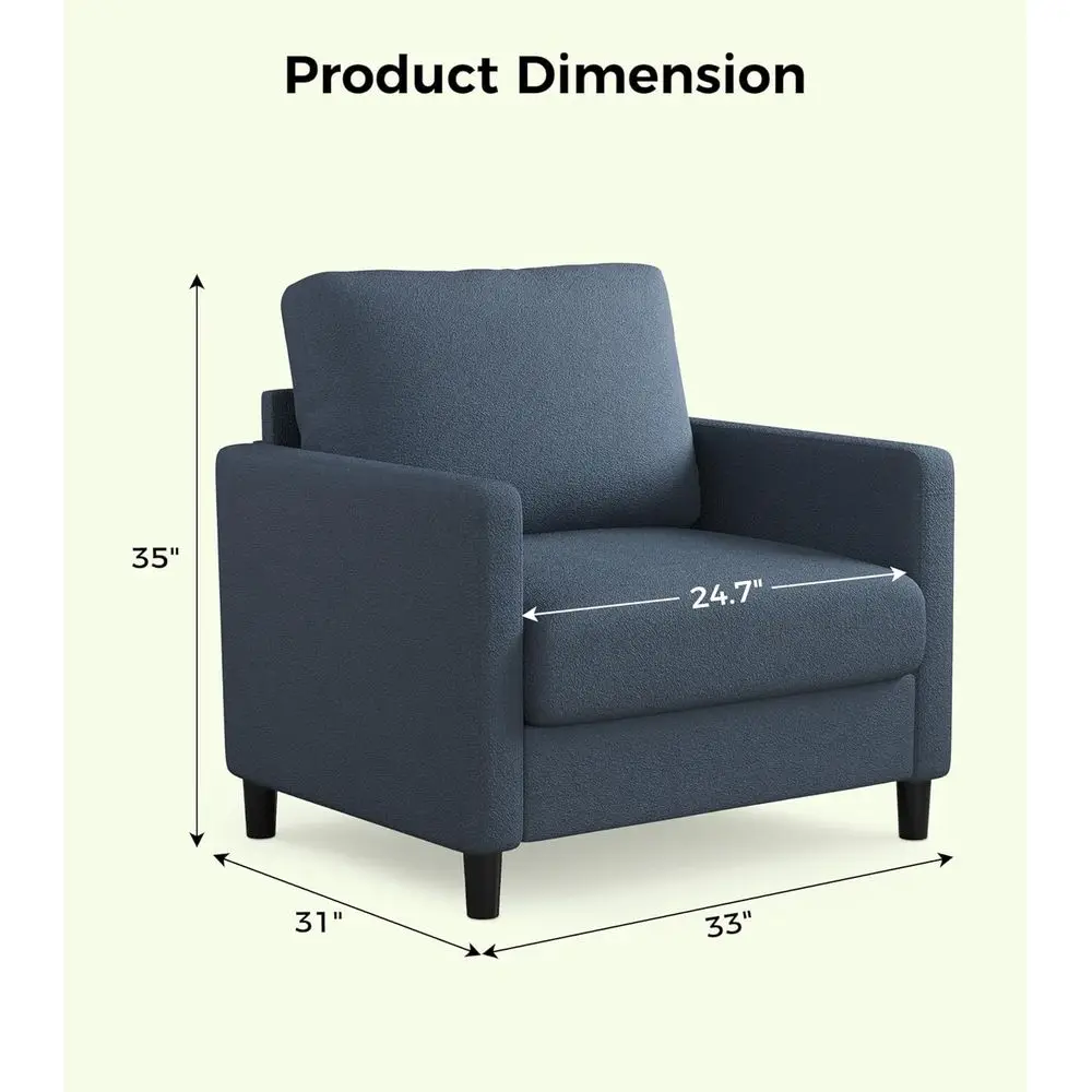 كرسي قراءة مريح 33 باللون الأزرق والرمادي لغرفة النوم أو غرفة المعيشة، كرسي مصنوع بالكامل من الخشب مع مجموعة خالية من الأدوات #2