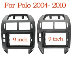 1/2Din Car DVD Only Frame Audio Fitting Adaptor Dash Trim Facia Panel 9 inch For Volkswagen POLO 2004-11Double Din Radio Player