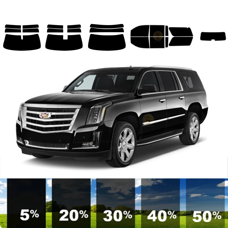 

precut Removable Window Tint Film For Car 100% UVR 5%-35%VLT Heat Insulation Carbon ﻿For CADILLAC ESCALADE ESV 4 DR SUV2015-2020