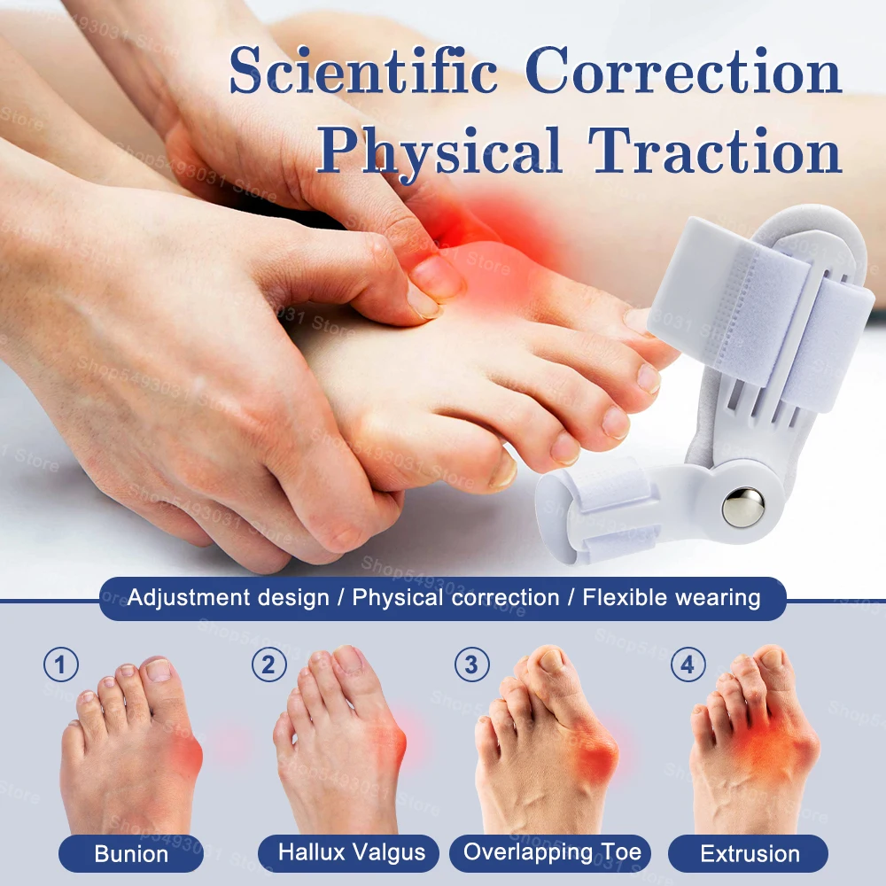 Bunion Corrector Unisex Foot Hallux Valgus Braces Rotatable Toe Separator Straightener Adjustable Pedicure Finger Toe Corrector