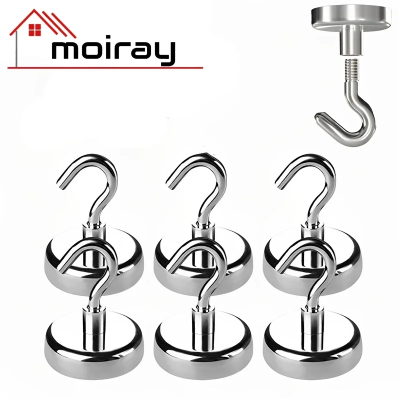 10PCS Strong Magnetic Hooks Practical Load Bearing Hook Multi-Purpose Storage for Home Kitchen Bar Storage Key Coat Cup Hanging