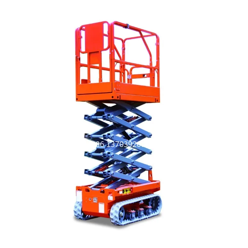 Hochwertige Rough Terrain Electric/Diesel Man Lift Raupenbetriebene Raupen-Scherenhebebühne zum günstigen Preis im Angebot