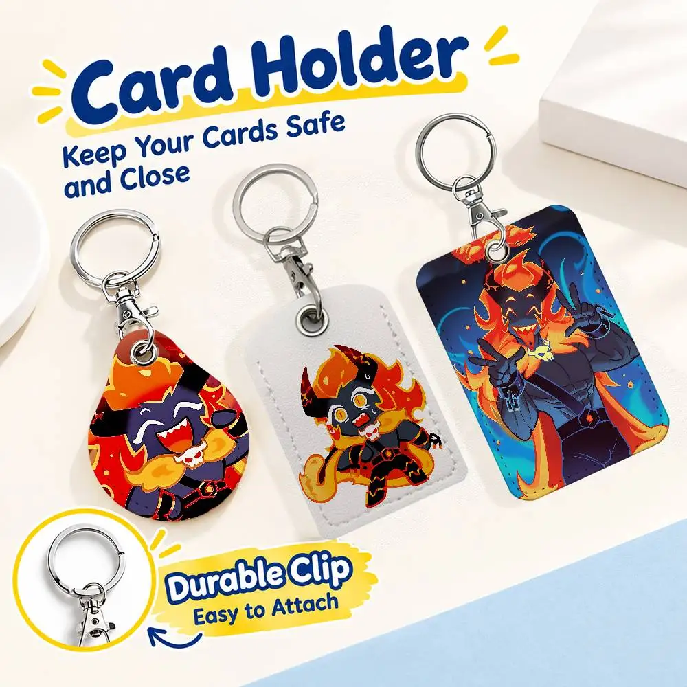 FOR Rajapendra Cookie Keychain Card Holder Leather Keeps ID Cash Keys Cards Ready for Work School Travel Daily Errands