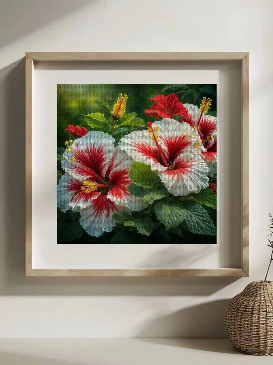 1 Stück 30x30 cm/11,8 Zoll Blumenmuster Kreuzstich-Set DIY-Kit 11/14/16CT DIY Stickset Zubehör für Kreuzstich – Detail 1