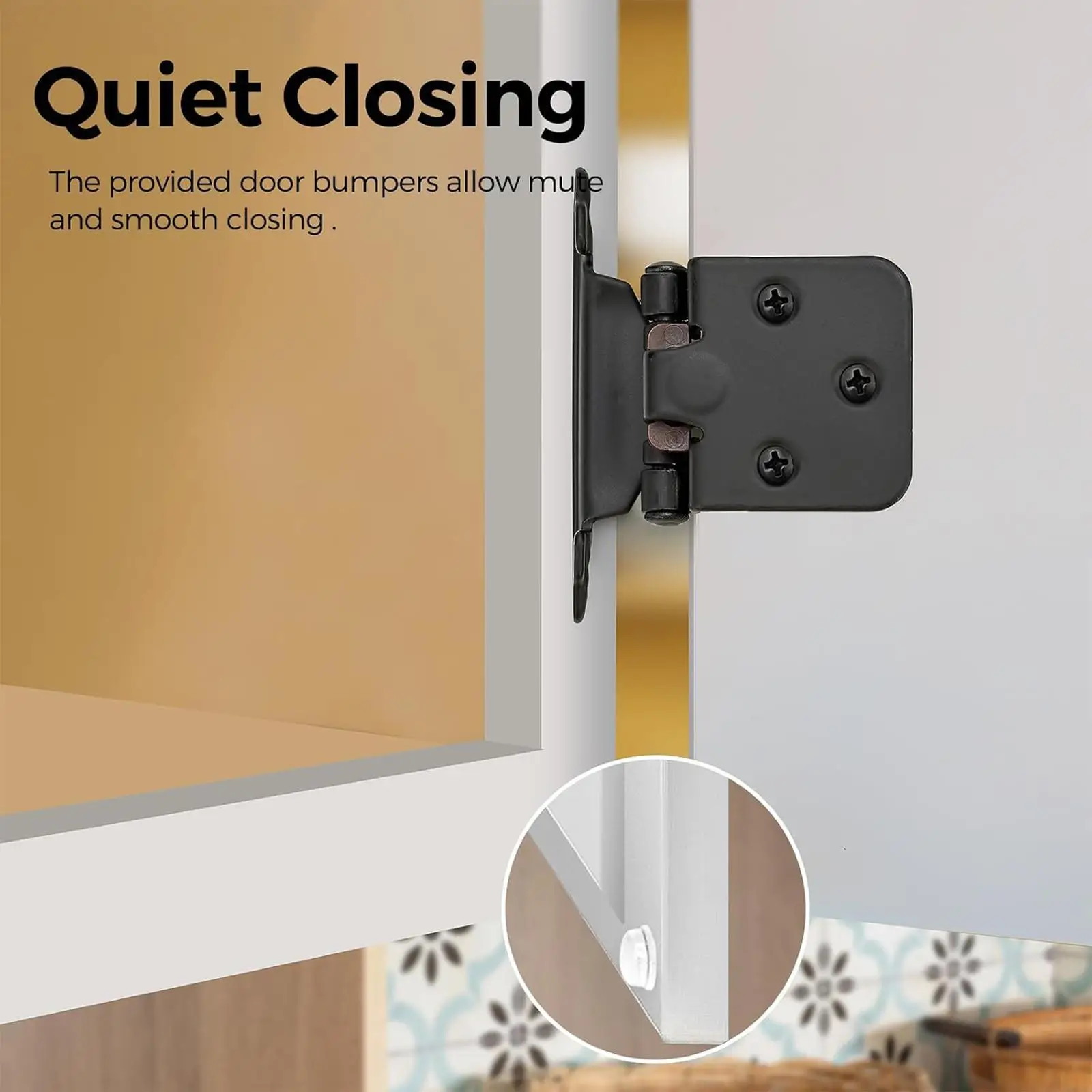1/2inch Cold Rolled Steel Cabinet Door Hinges Quiet Smooth Close Heavy Duty for Furniture Door Repair