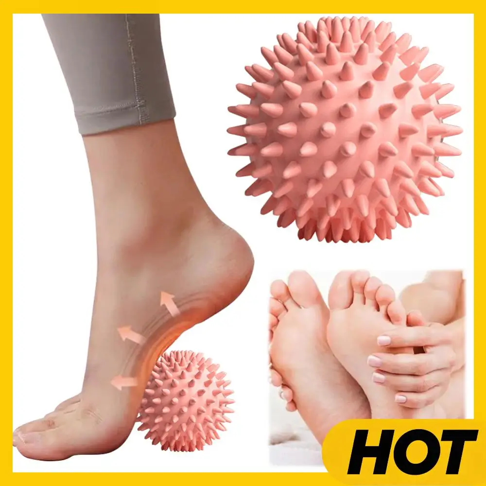 Bola de masaje con punta, rodillo masajeador con pinchos, bola masajeadora de pies de alta densidad, bola masajeadora de punto de disparo de 6cm para fascitis Plantar