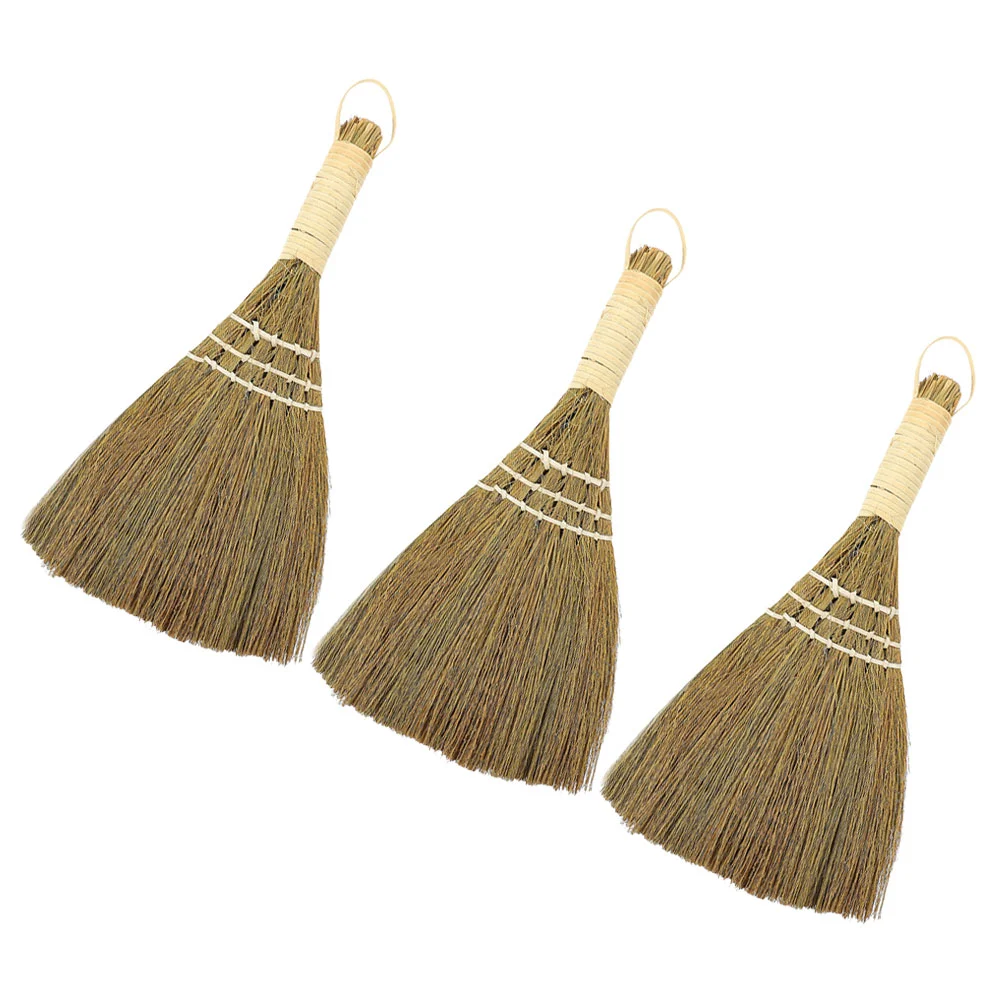 

3 Pcs Desktop Scan Kitchen Cleaning Broom Office Toy Supplies Miscanthus Small Whisk