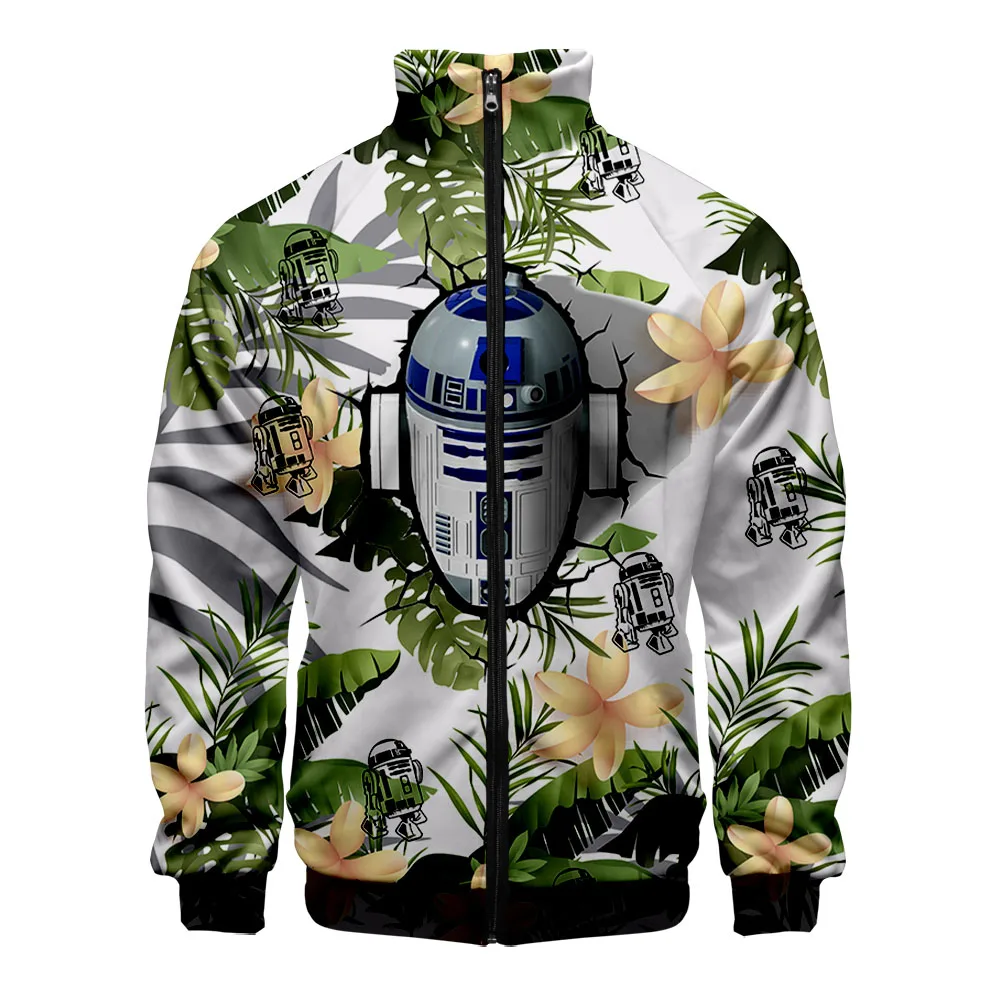 

stand collar jacket men's and women's clothing Fashion coat couple 3D digital printing cardigan jacket 3