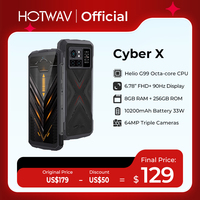 HOTWAV Cyber X Rugged Phone G99 Octa core 10200mAh Battery Mobile Phone 6.78'' FHD+ 90Hz 33W charging 8GB 256GB Cellphone