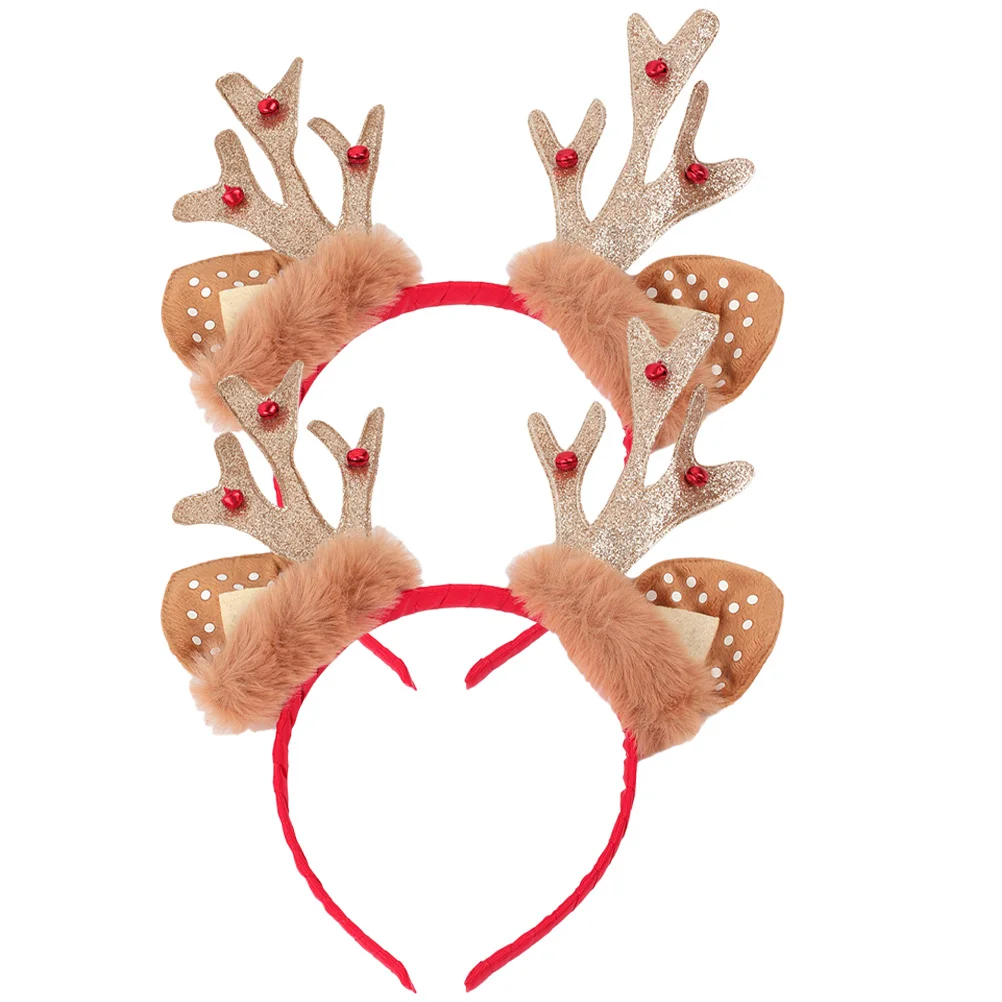 

2Pcs Christmas Reindeer Antler Headband Xmas Hair Hoop Party Headband Holiday Costume Accessories Christmas Antler Head Hoop
