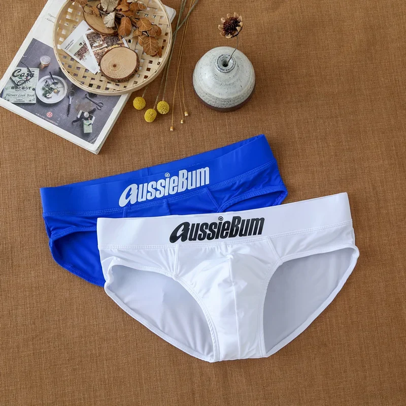 Mannen Slips Melk Zijde Lage Taille Elastische Zak Close-Fitting Comfort Aussiebum