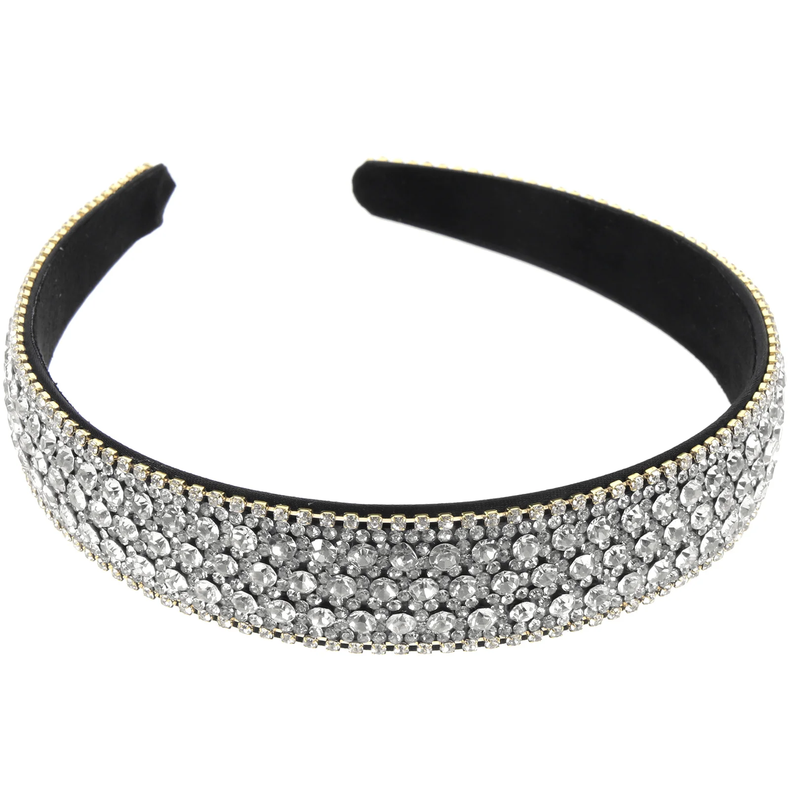 Full Diamond Anti-slip Headband Elegant Bling Headbands for Women Dance Rhinestone Fabric Fancy Women's Girls'