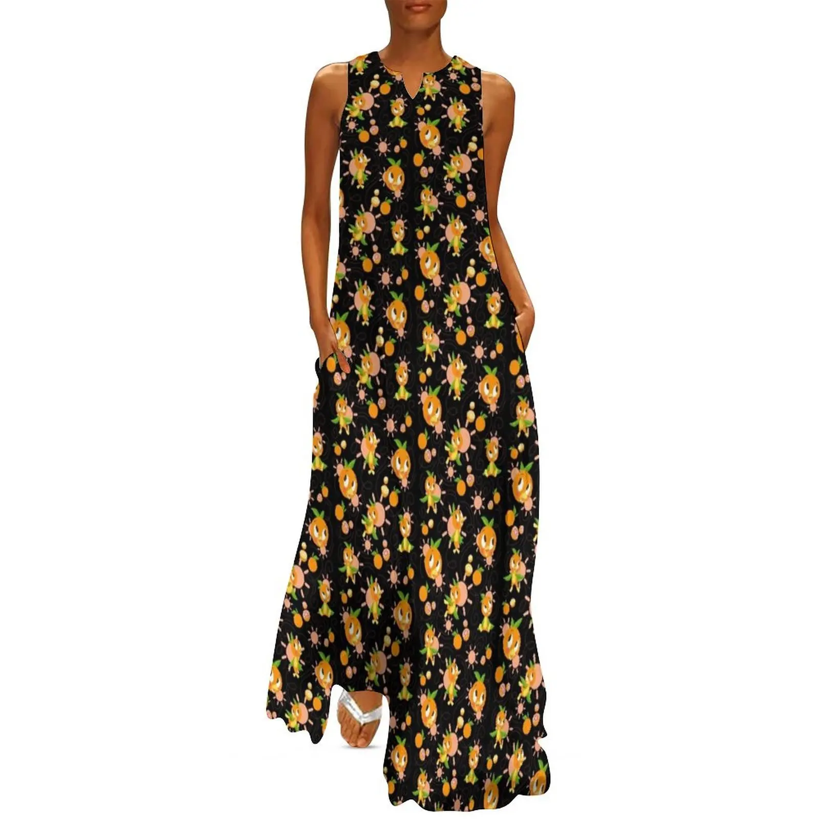 

Hello Sunshine! - Orange Bird (black background) Long Dress Womens dresses prom clothes prom dress 2025 Dress