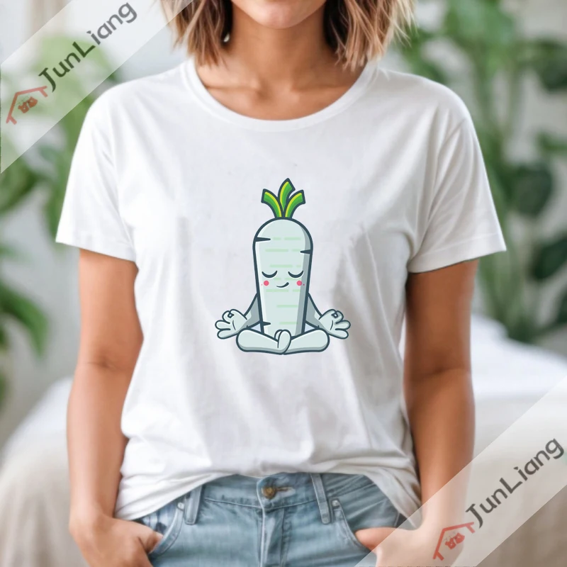 Meditation Pose Streetwear Funny T Shirts Kpop Women's T-shirt Tops Goth Clothes Y2k Clothing Harajuku Sportswear Man Men Tees