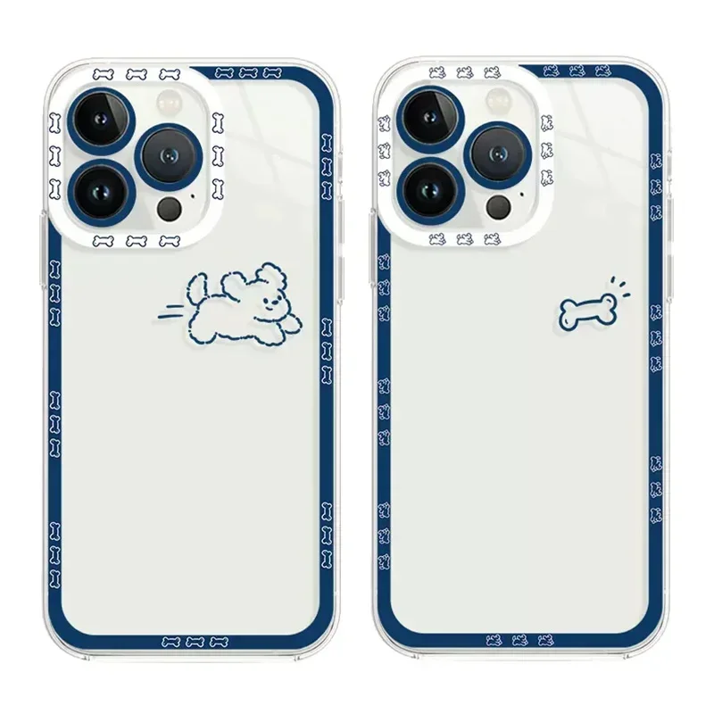 Cute Animal Cat Fish Lovers Couple Phone Case for iPhone 16 14 15 13 12 11 Pro Max Mini 7 8 Plus SE Paired Protector Cover Shell