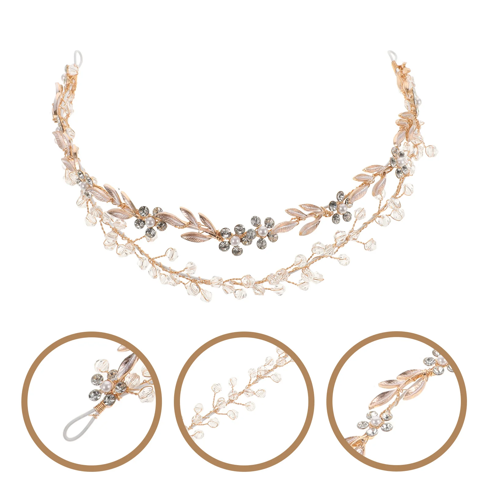

Crystal Pearl Headband Bridal Hair Accessory Decorate Fake Headdress Decorative Hairband Zinc Alloy Bridesmaid Accessories