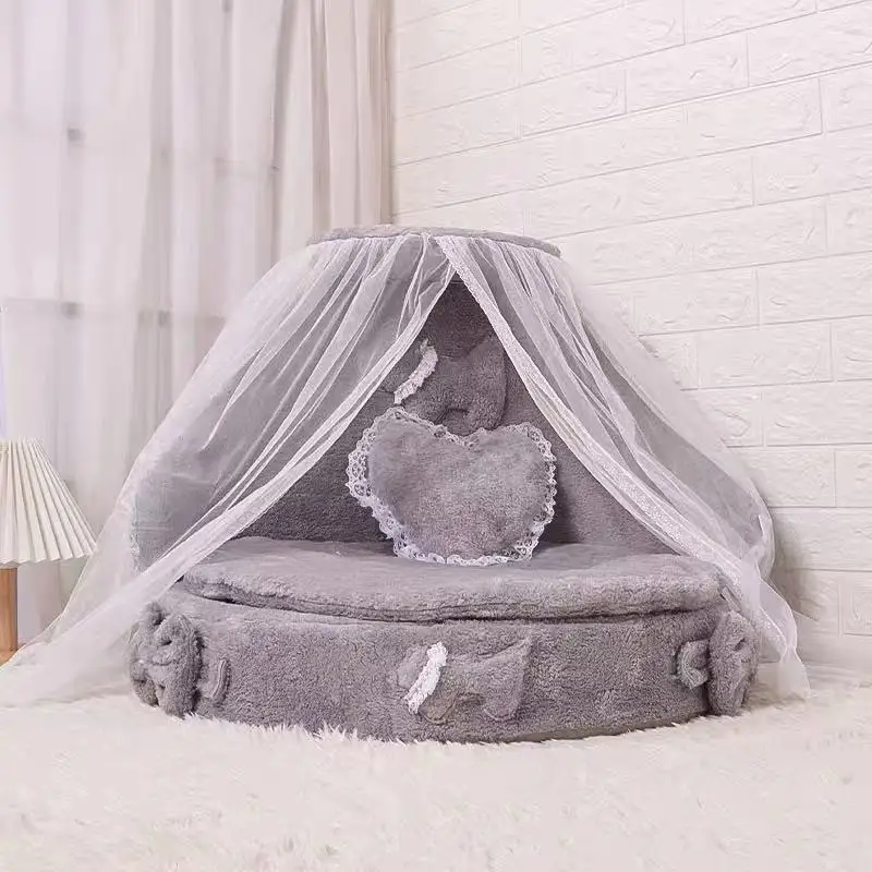 

Cute Princess Pet Bed Cat Sofa Soft Plush Small Dog Cushion Bed Kitten Puppy Luxury Pet Nest Bed