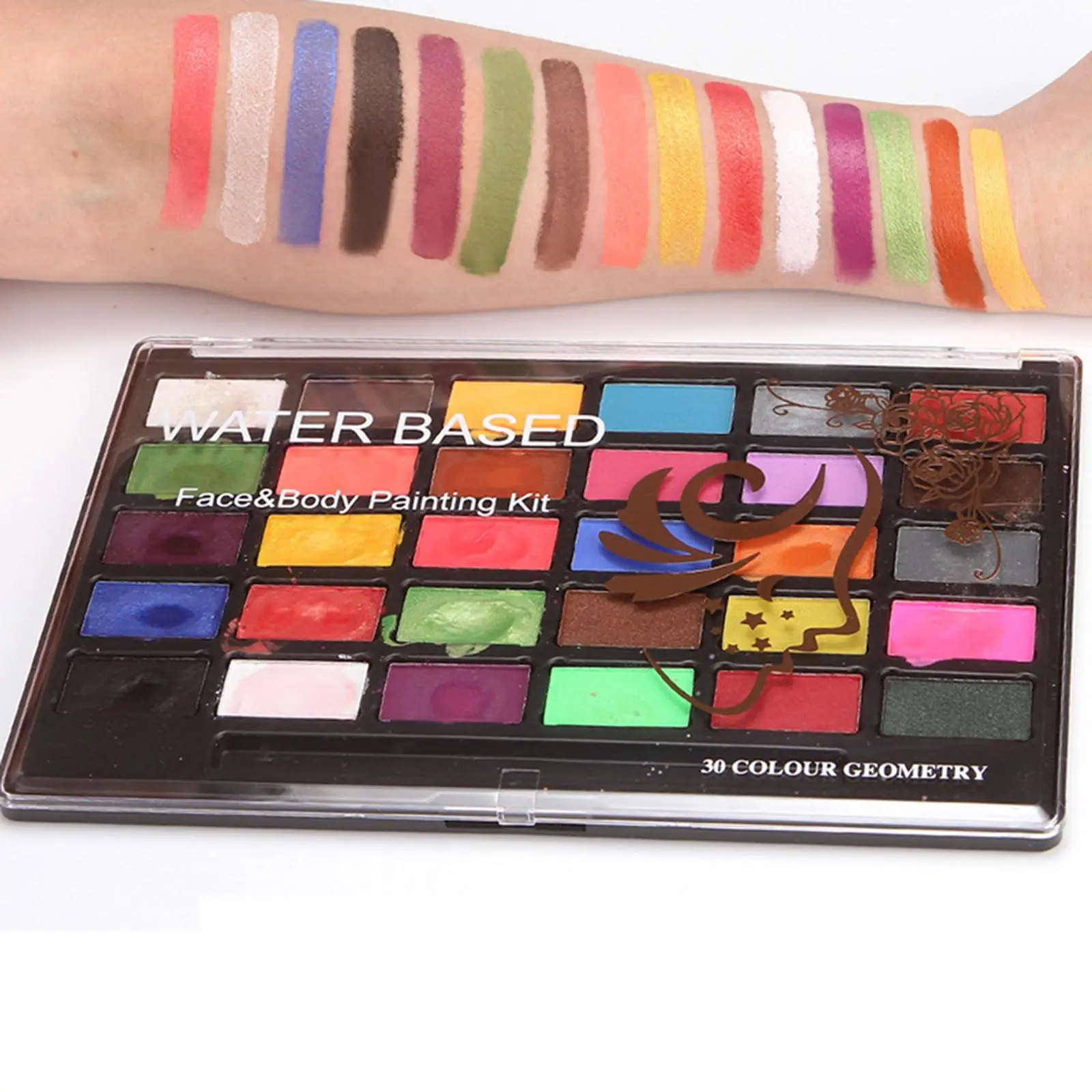 لوحة احترافية لطلاء الوجه والجسم مائية مكونة من 30 لونًا لأداء مرحلة الهالوين للأطفال #3