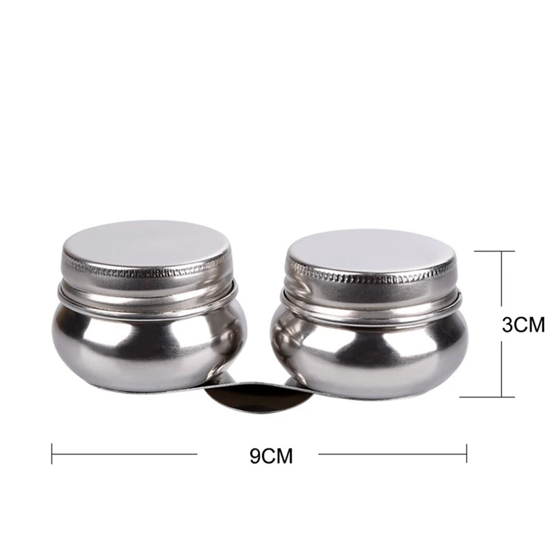 2 Pack Paint Pot Container Cup Painting Palette Cups With Lid And Clip Double Dippers Stainless Steel For Oil Painting