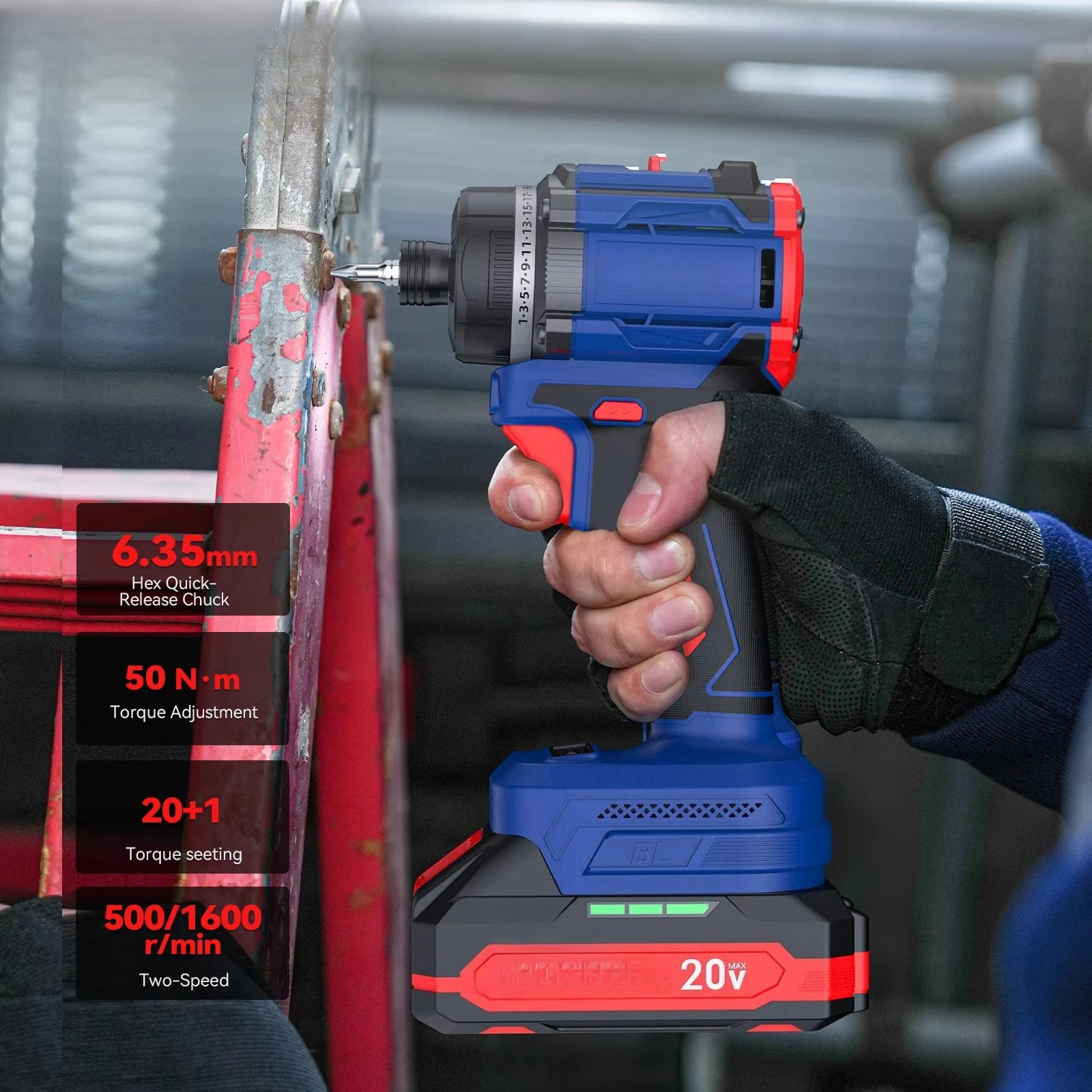 Power Tools 20V Brushless Cordless Electric Screwdriver Rechargeable Screwdriver 50NM Screwdriver DIY Electric Tools