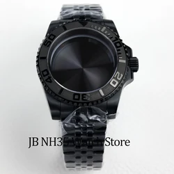40mm NH35 Black Waterproof watch case sapphire glass fit Nh35 Nh36 Movement 28.5mm Dial YACHT-MASTER case jubilee/oyster strap