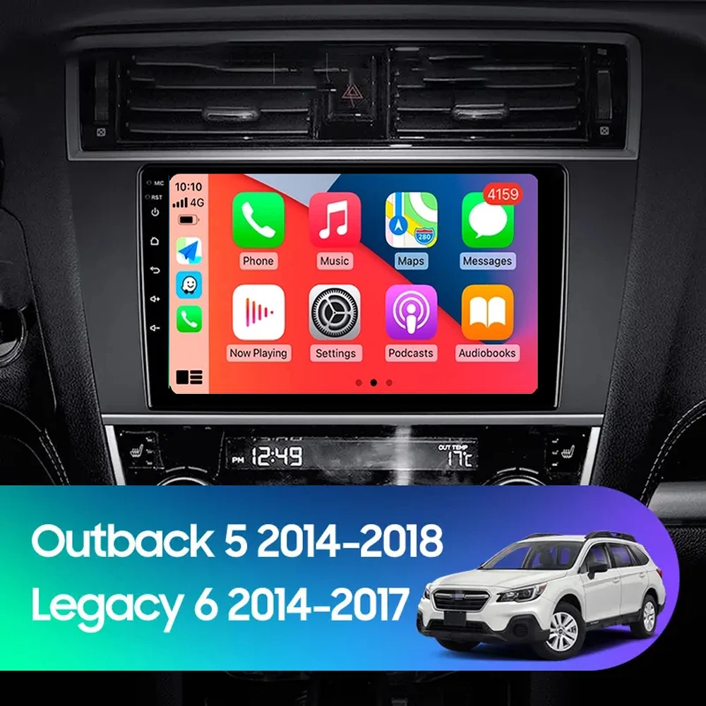 For Subaru Outback Legacy 2014-2016 2017 2018 Android 14 Car Radio Navigation Multimedia Player Stereo WiFi+4G Video 360 Camera