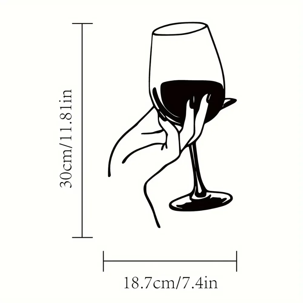 Wine Lover Lady Hand Metal Wall Decor - Unique Wall Art. A metal wall hanging for home decor and scene decoration.