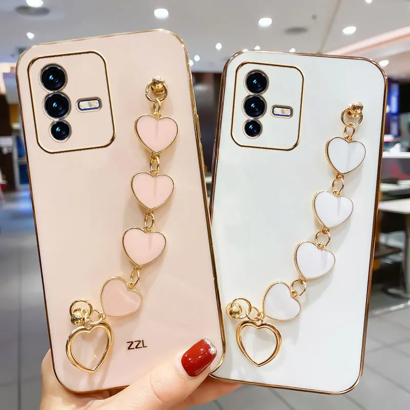 Luxury Plating Love Bracelet Anti-fall Case for vivo V23 5G Cases For Vivo V23 Pro Sexy Cover Case vivoV23 V 23