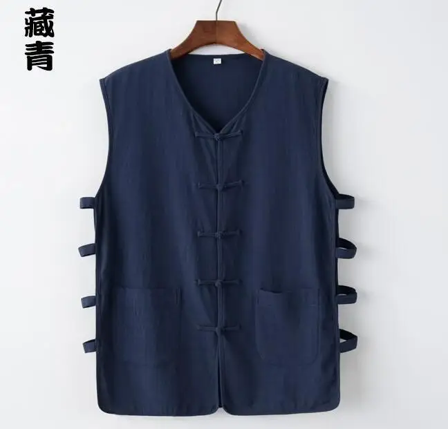 

Chinese Summer Vest Tang Tops Tradition Vintage Shirt Men Shanbei