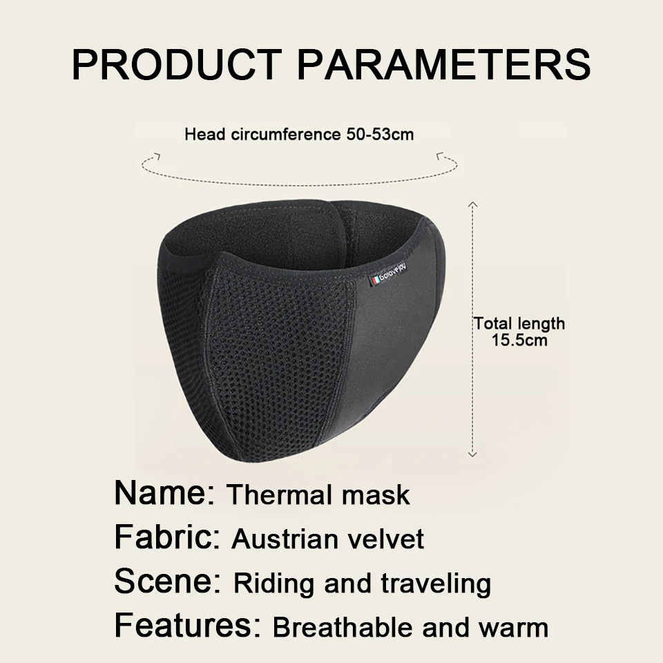 GTUBIKE Winter Face Cover Ear Protection Warmth Fleece Windproof Men Women Anti Dust Sports Cycling Face Thermal Reusable Mask