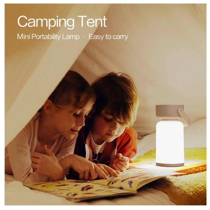 LED Touch Camping Light USB Rechargeable Portable Tent Lanterns Lamp Outdoor Eye Protection Night Light