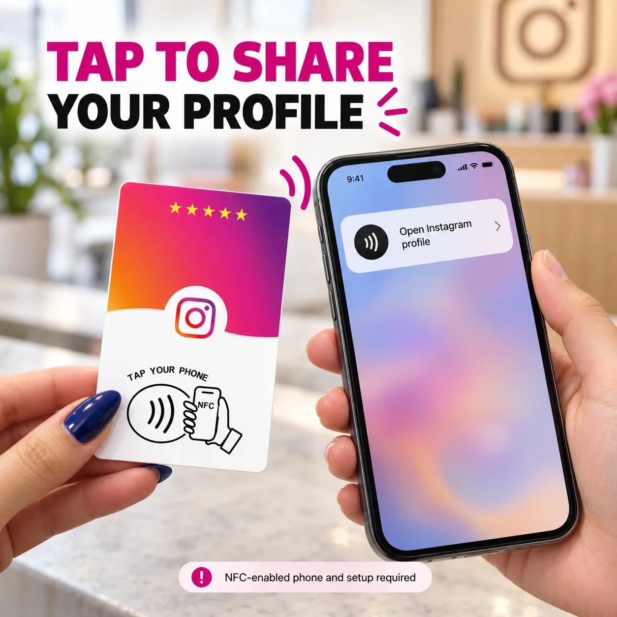 1pc Gradient and White PVC NFC Card for Instagram 215 Chip Programmable Social Media Link Sharing Buyer Setup Required