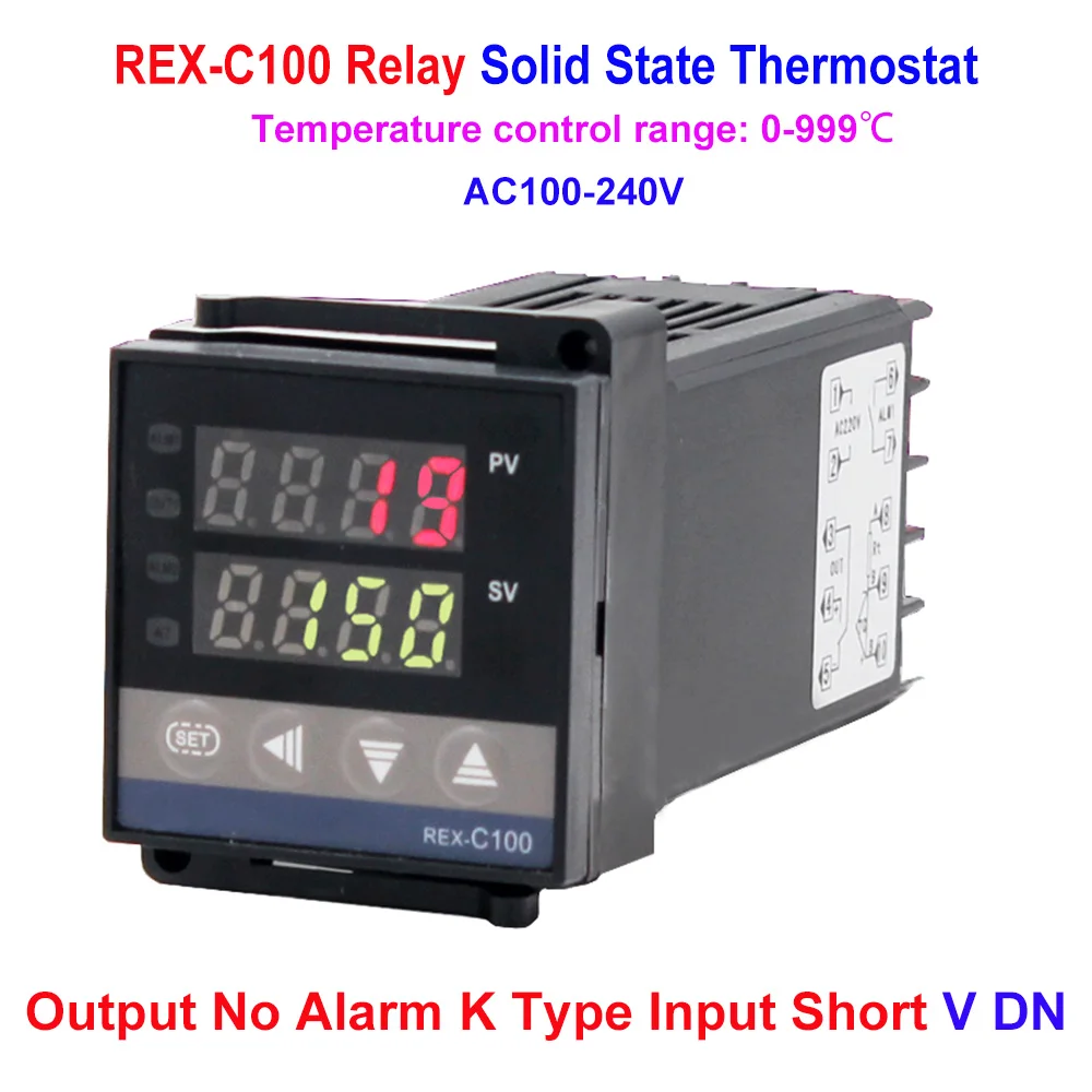 REX-C100 Digitaler intelligenter PID-Temperaturregler Universal/K Typ REX C100 Thermostat SSR-Relaisausgang – Detail 5