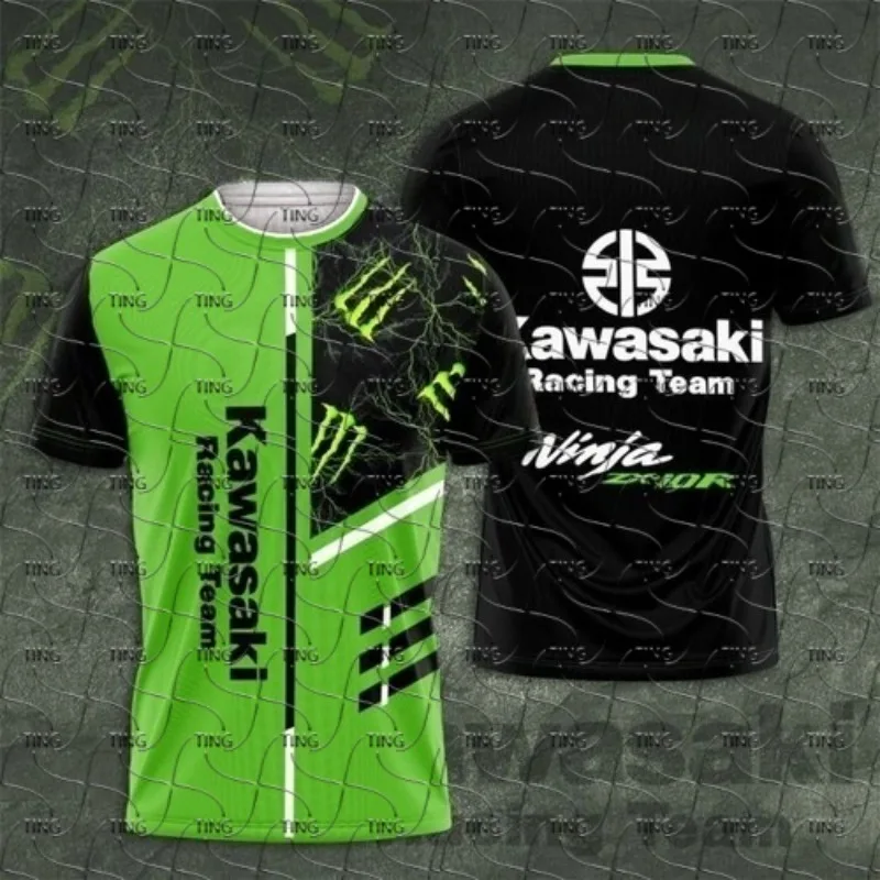 25-26 كاواساكي سباق تي شيرت دراجة نارية العالم SBK سرعة النسب دعوى التجفيف السريع تنفس كاواساكي الدراجات دعوى موتو كيت #2