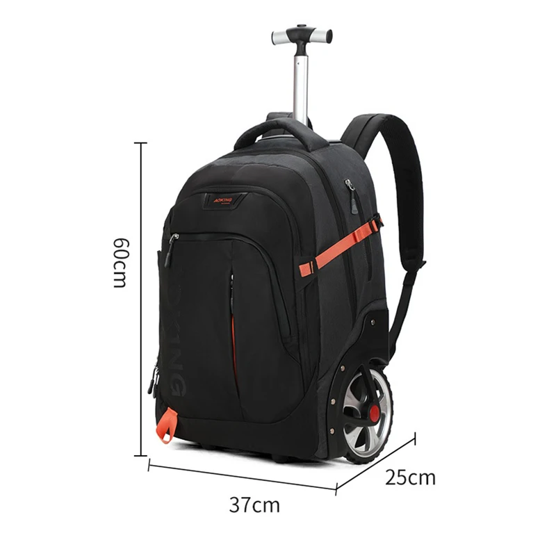 Rolling Bagagem Bag for Men, Travel Trolley Bag, Mochila grande com rodas para cabine de negócios, Leve mochilas para laptop com rodas