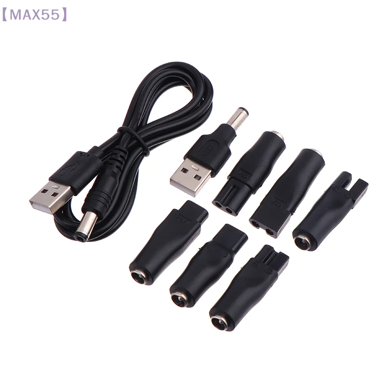 【MAX-55】1/6/7/8PCS Cavo di alimentazione sostitutivo Adattatore USB per caricabatterie 5V adatto per tagliacapelli elettrici Barba Trimmer Rasoi