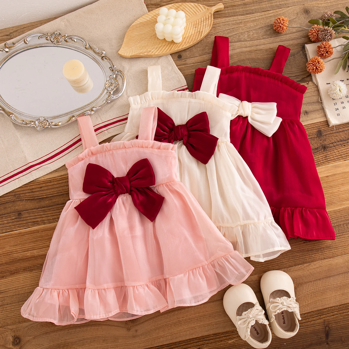 Summer New Sweet Bow Baby Girl Dress Birthday Party Children'S Clothes (9 Months -3 Years Old)