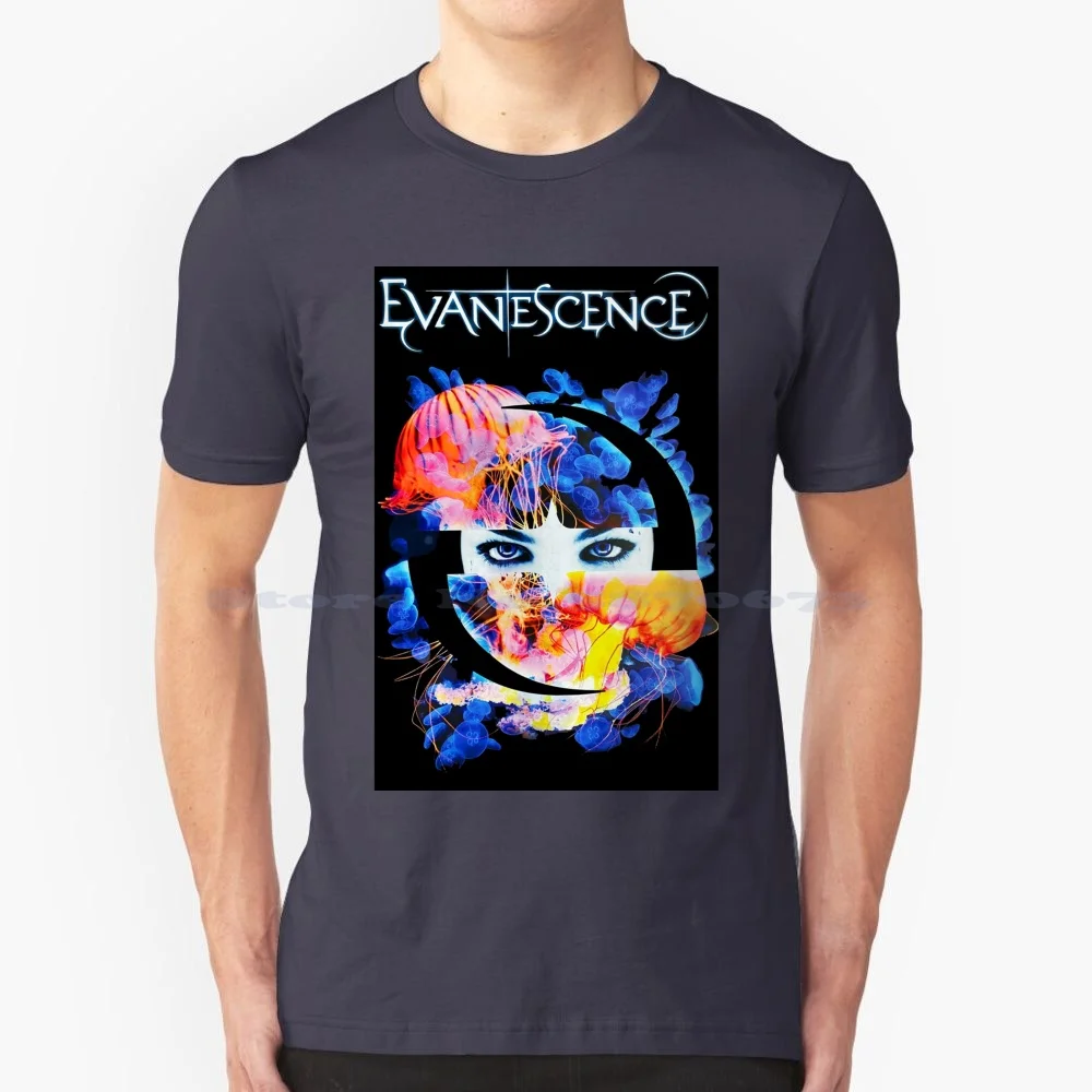 Colorful Amy Lee Evanescence Design T Shirt 100% Cotton Tee Amy Lee Emo Alternative Fallen The Open Door Evanescence Amy