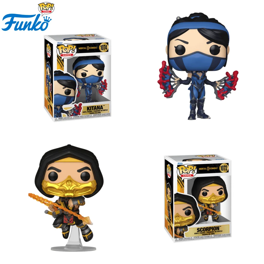 

Mortal Kombat 11, видеоигры Funko Pop, периферийные фигурки Скорпиона Китана, игрушки для мальчиков, подарок, коллекционные украшения