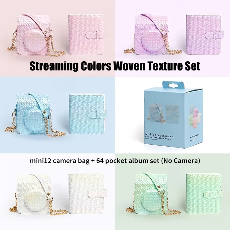 Fujifilm Instax Mini12 Colorful Weaving Camera Bag Album Set Instax Mini 12 Accessory Kit