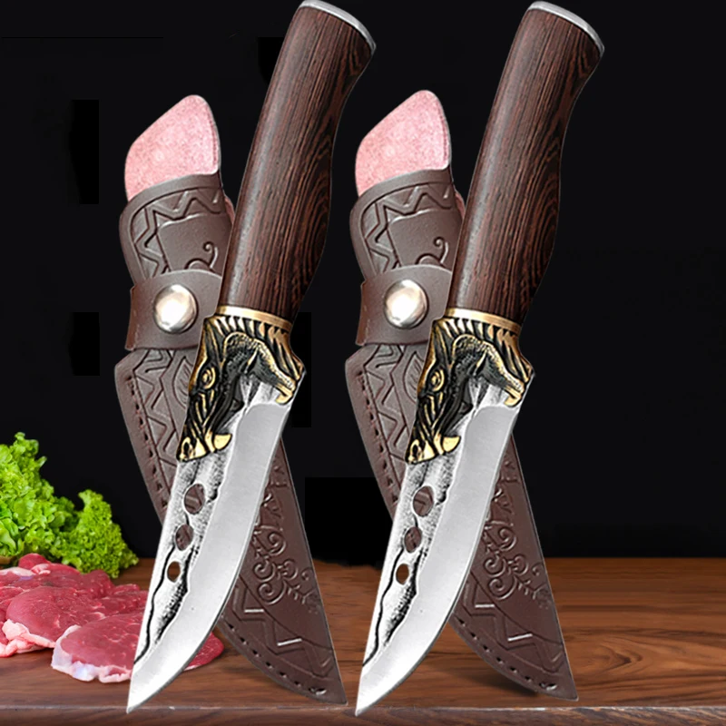 

Razor Sharp Pocket Knife Stainless Steel Kitchen Cutting Knife Utility Portable Peeling Curving BBQ Knives Cleaver