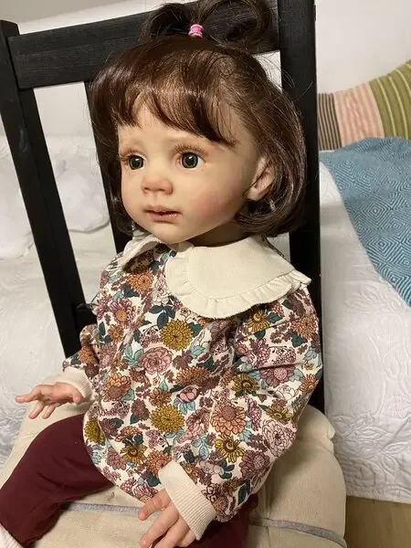 DLS, suministro limitado personalizado, muñeca Reborn de 25 pulgadas Fritzi con pelo enraizado a mano, muñeca ya terminada con diferentes vestidos