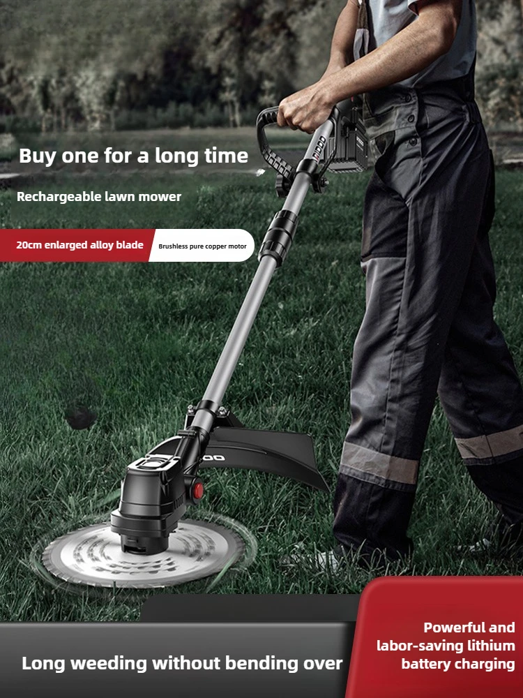 Electric lawn mower handheld lithium battery rechargeable high-power small household new weeding artifact